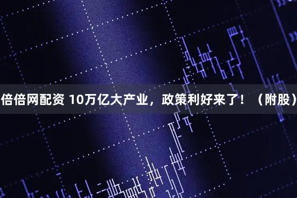 倍倍网配资 10万亿大产业，政策利好来了！（附股）